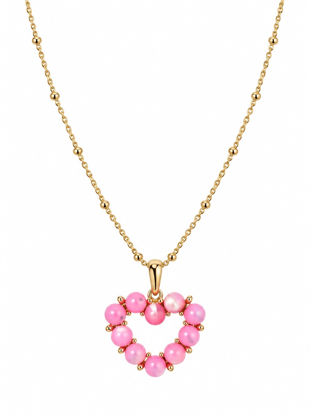 Kendra Scott Ashton Gold Heart Short Pendant Necklace in Blush.